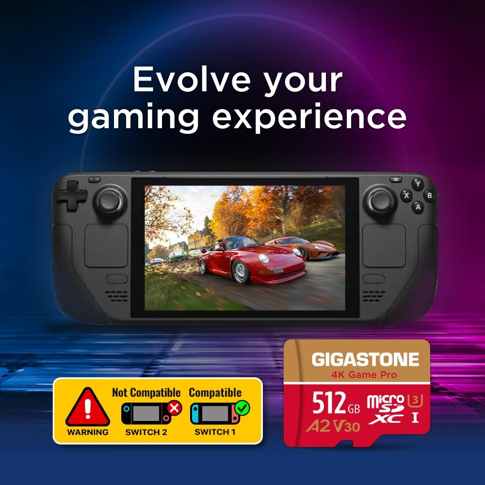 【for Switch 1 Only】 GIGASTONE 512GB Game Pro 1-Pack, 1-Pack