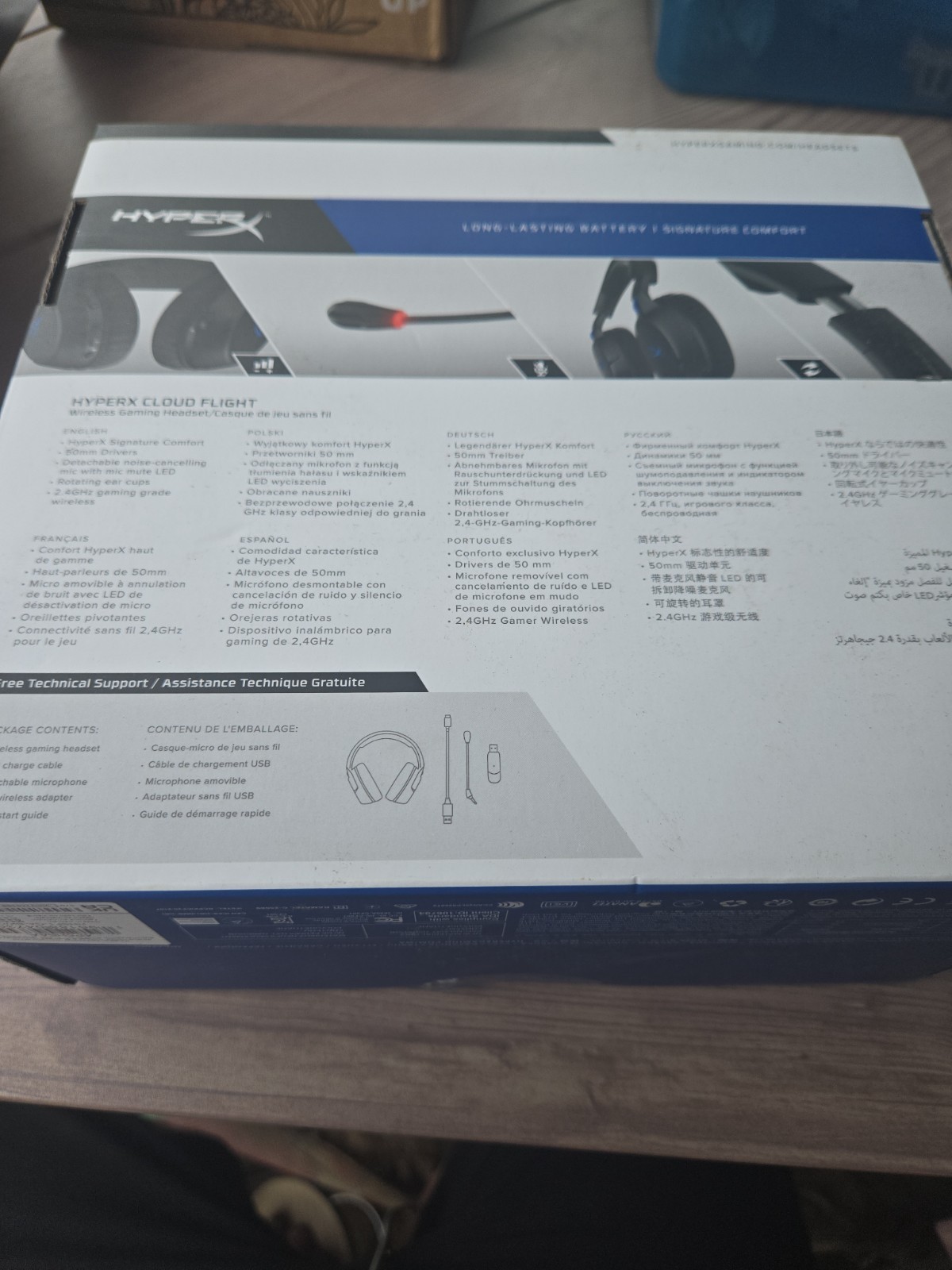 HyperX Cloud Flight Wireless Headphones Headset Black/Blue PS5 PS4 Gaming SEALED
