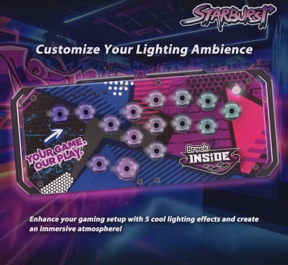 Brook All Button Arcade Controller with USB Cable Brand New