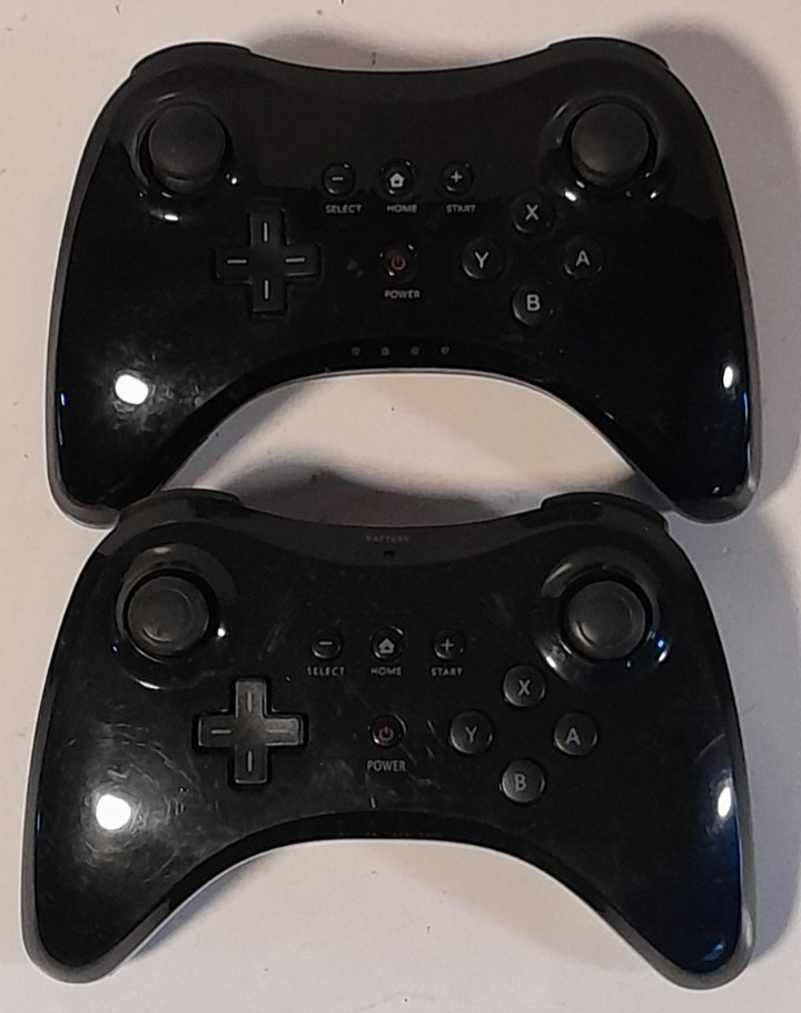 Lot of 2 Nintendo Wii U Pro Controllers Black