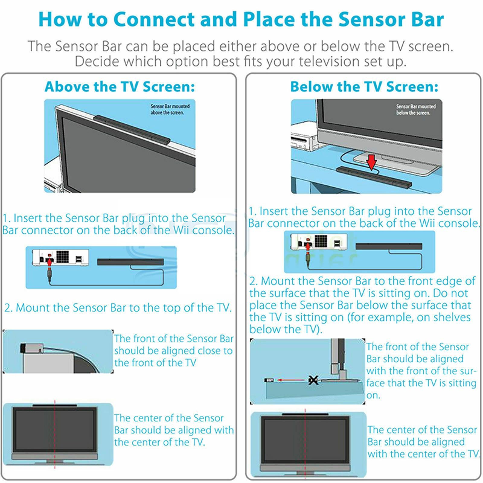 Wired Remote Motion Sensor Bar IR Infrared Ray Inductor for Nintendo Wii / Wii U