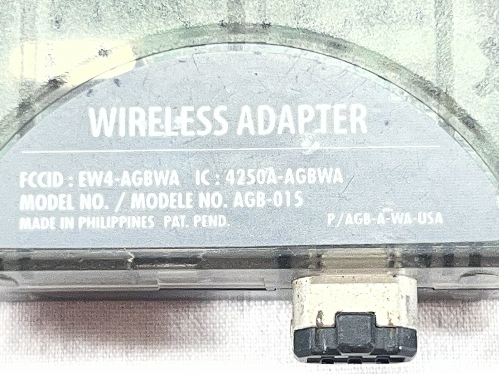 Nintendo Gameboy Advance Wireless Adapter GBA Model AGB-015