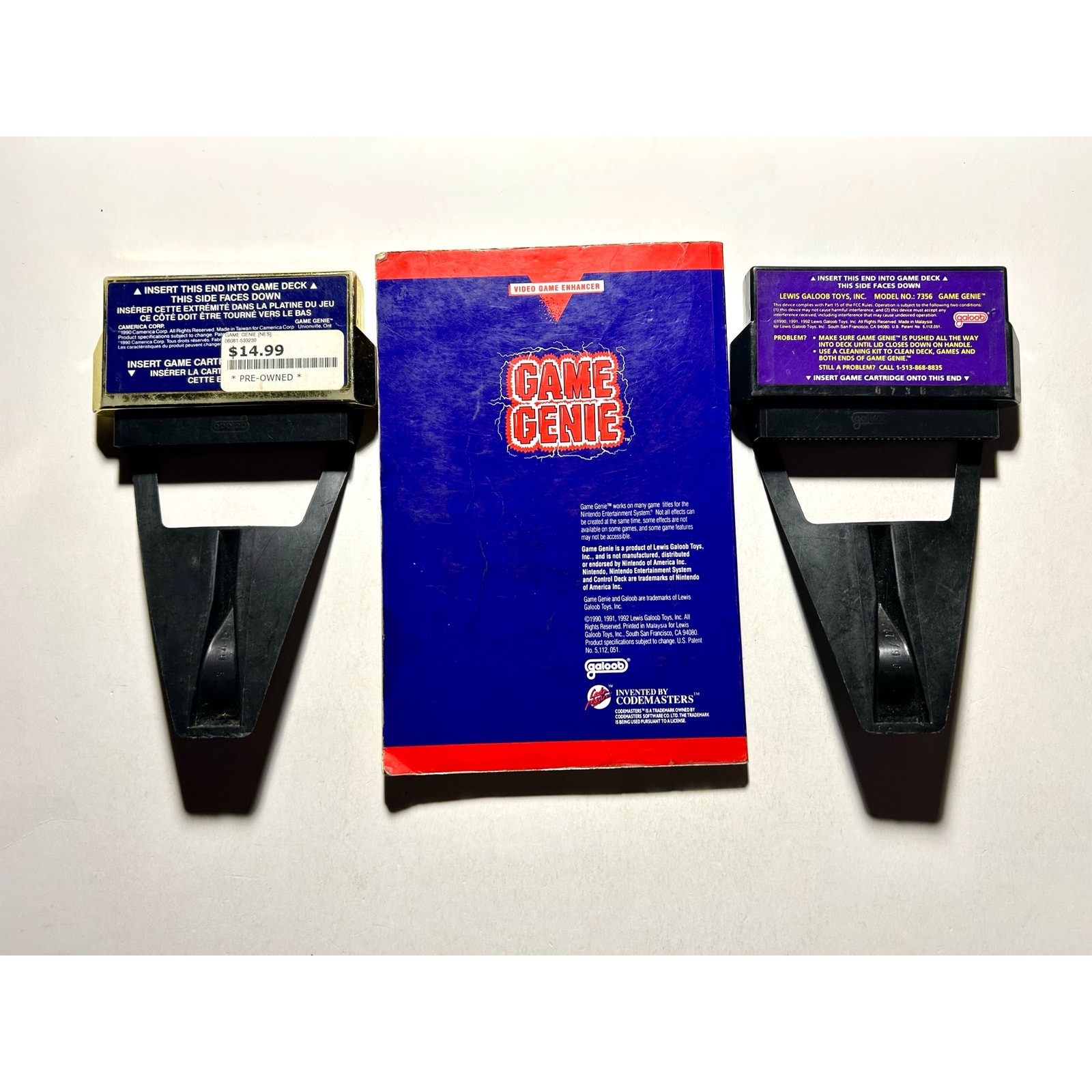 2 Game Genies & Game Genie Strategy Guide Nintendo NES)Works Authentic🔥