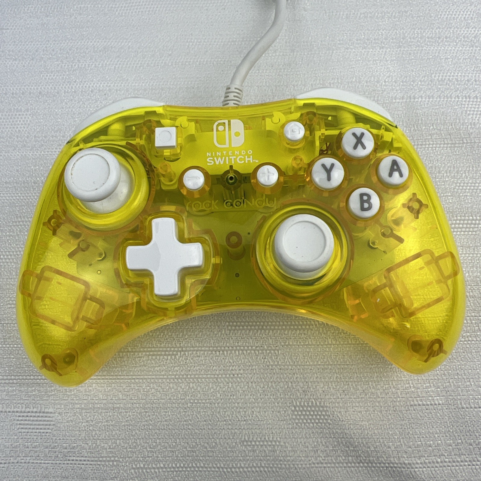 Yellow Rock Candy Nintendo Switch Wired Controller Transparent