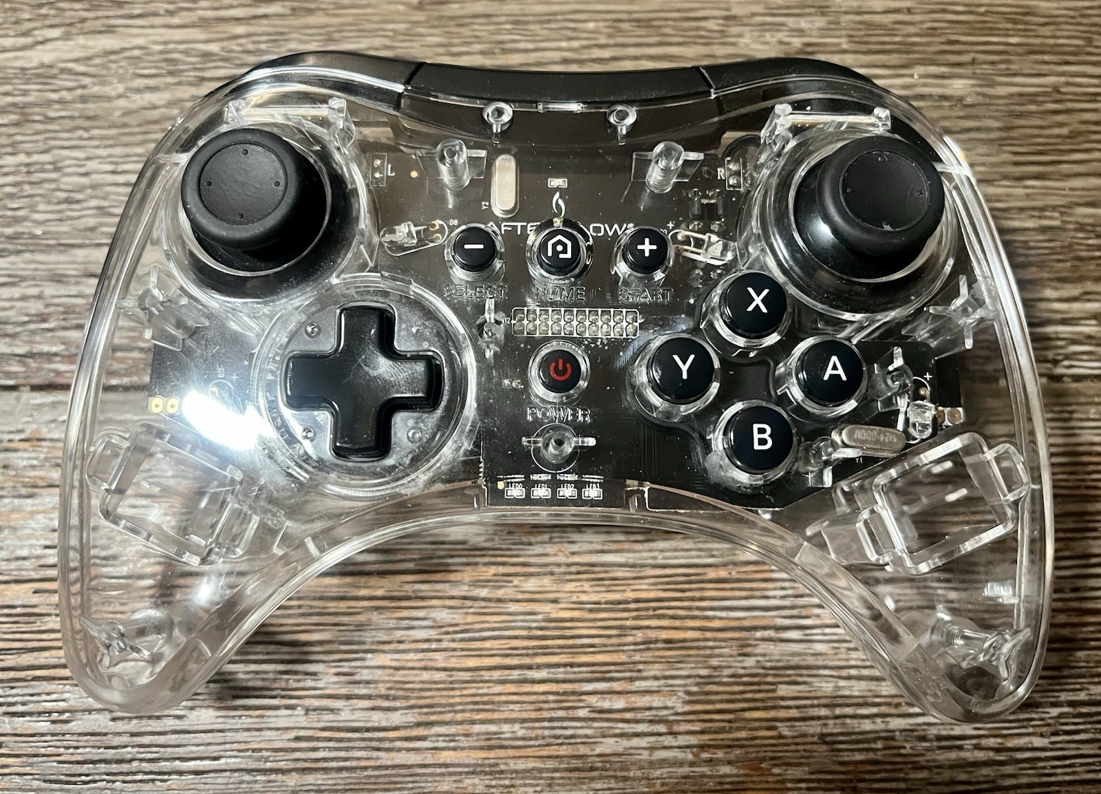 PDP Afterglow Pro Controller Nintendo Wii U Clear Black Wireless No Dongle Works