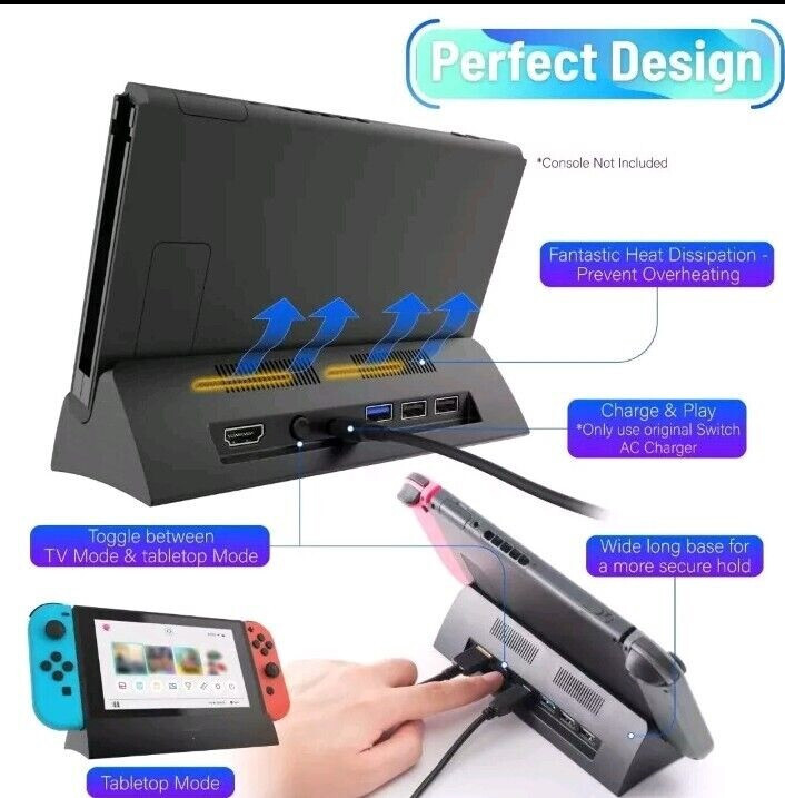 New Docking Station For Nintendo Switch & OLED Model, HDMI Adapter Connect to TV
