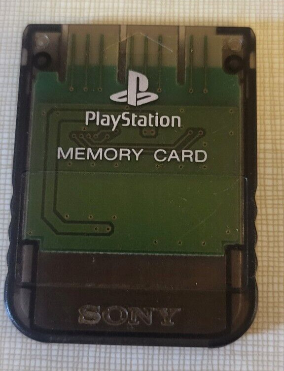 Playstation 1 PS1 Official OEM 15 Block Memory Card SCPH-1020 transparent black