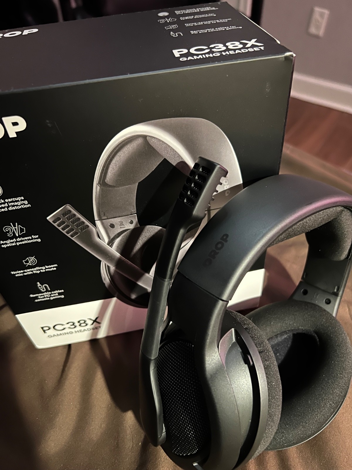 Drop + EPOS PC38X Gaming Headset Noise-Cancelling Microphone with Over-Ear Op…