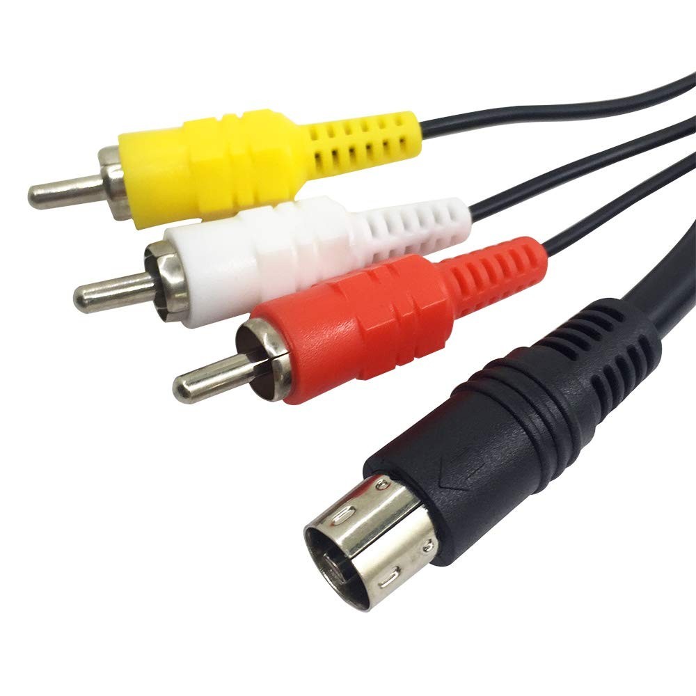 High-Quality 6ft Male-to-Male RCA Cable for Sega Genesis 2 & 3 Compatibility