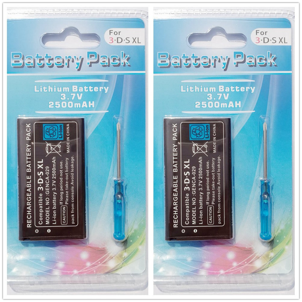 TWO Rechargeable Battery SPR-003 for Nintendo 3DS XL & LL + Screwdrivers 2500mAH