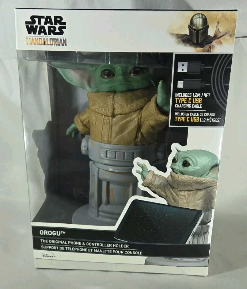 Star Wars The Mandalorian Baby Yoda Grogu 8″ Controller/Phone Holder W/Cable New