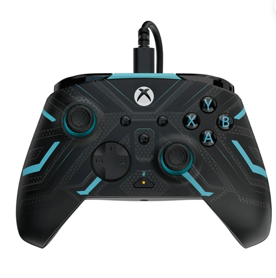 PDP Rematch Glow Wired Xbox/PC Controller Black/Blue 8ft Cable Glow Effects