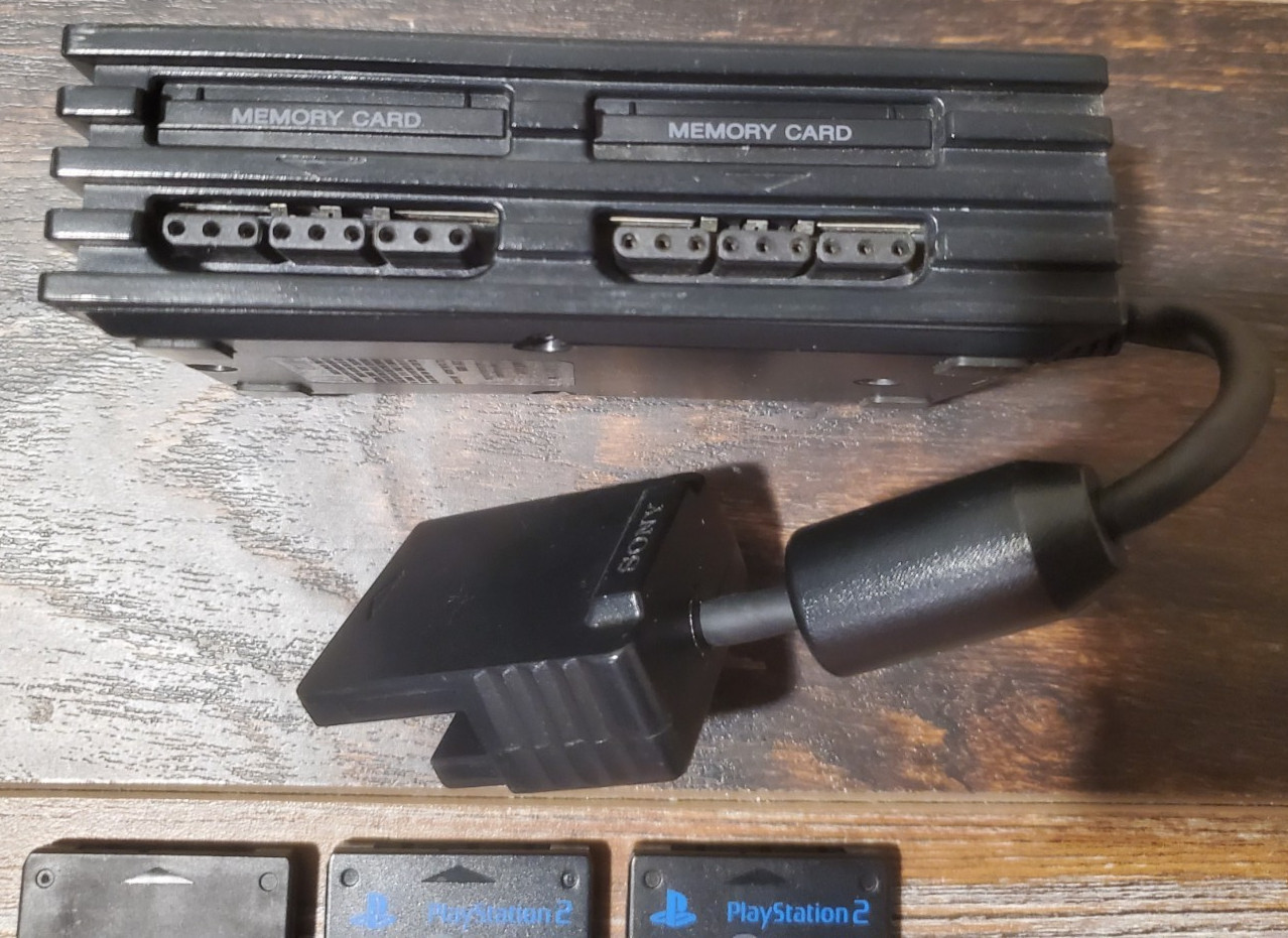 PlayStation 2 Multitap Adapter OEM Sony Accessory Multiplayer w/ Memory Cards