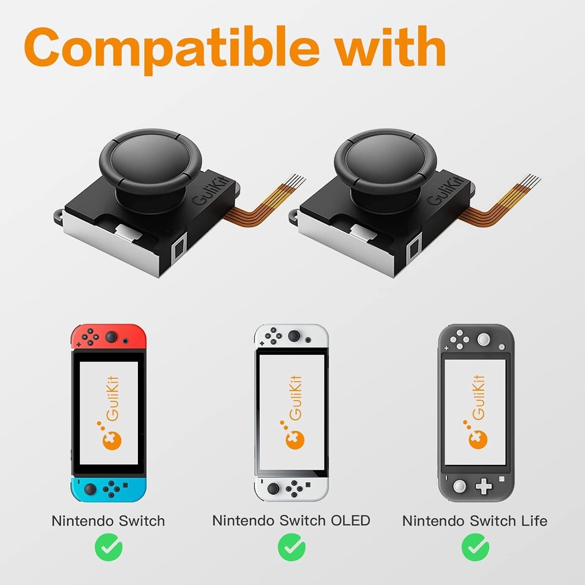 1-10X Joycon Hall Thumb Stick Joystick No Drift For Nintendo Switch Lite OLED US