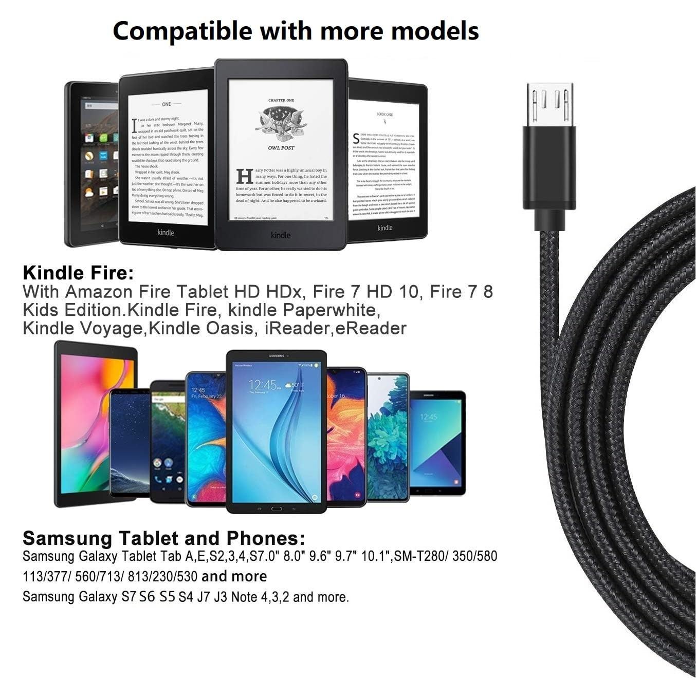PS4 Controller USB A to Micro USB 3.3ft Charging Cable Cord for PS4 Charger