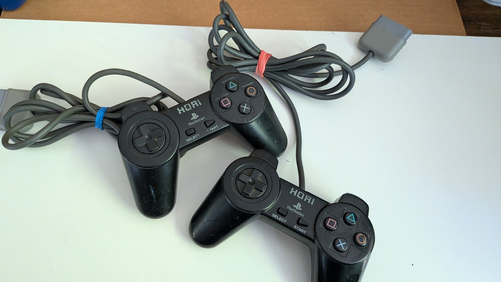 Hori Pad Controller 1996 Sony PlayStation PS1 SLPH-00030 – Lot Of 2 – Tested