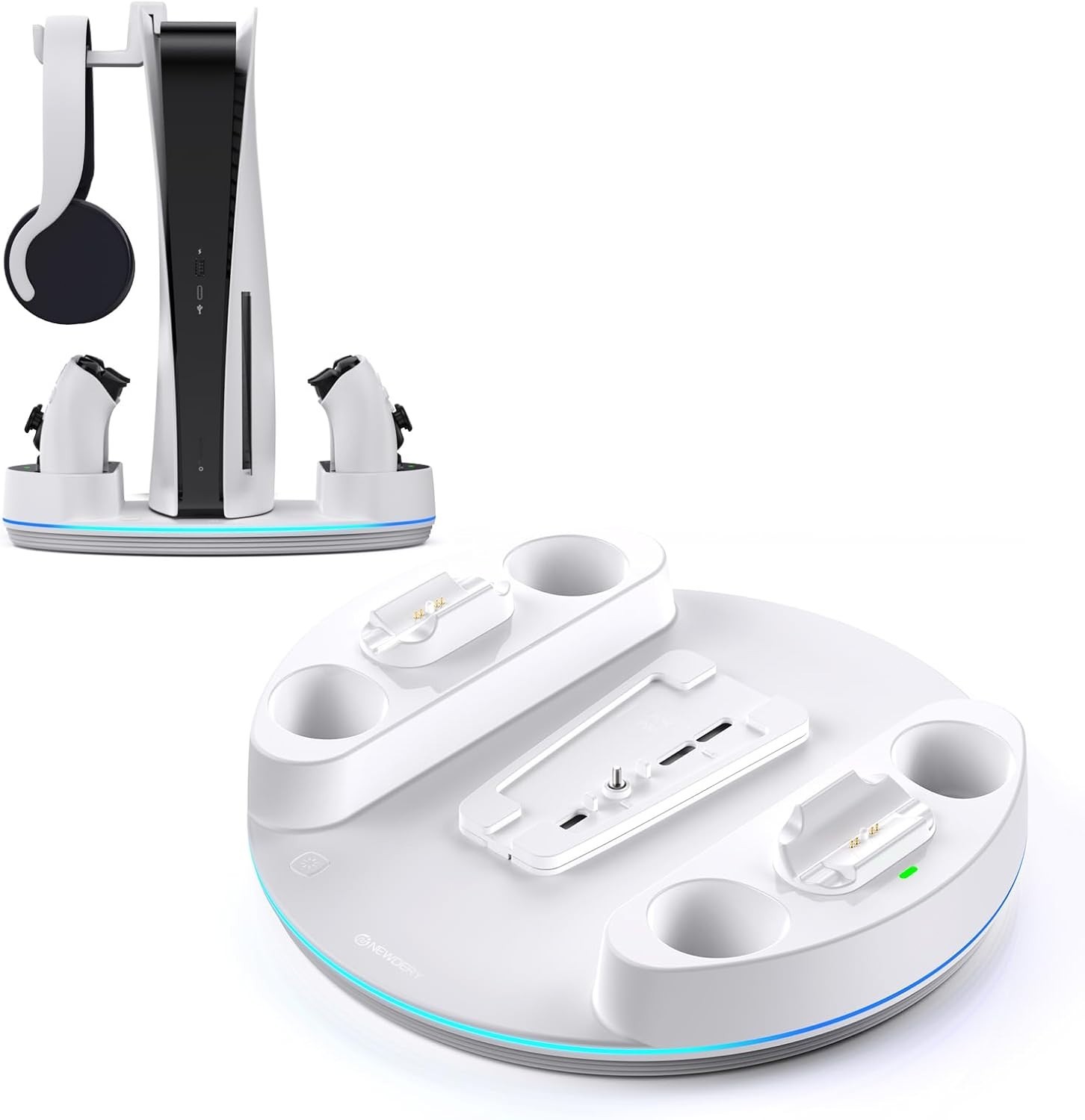 NEWDERY PS5 Charging Station for PlayStation 5/Slim/Pro Controller Charger Stand