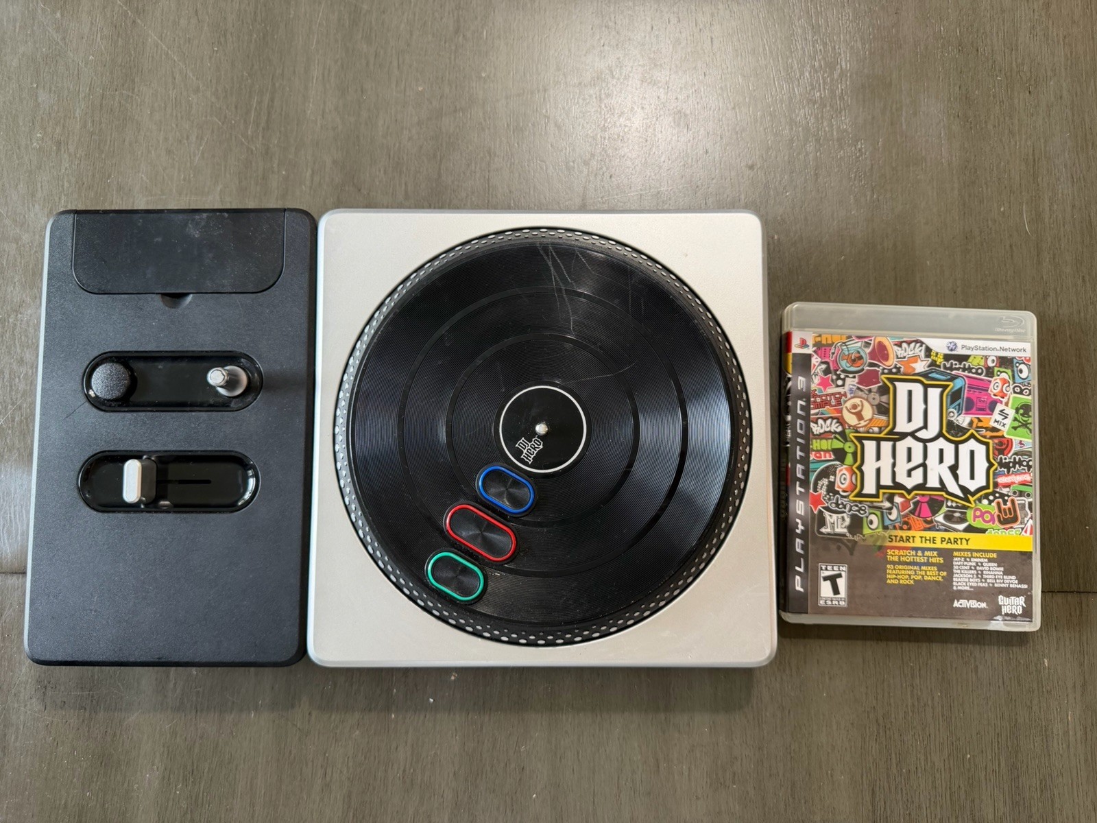 DJ Hero Wireless Turntable Controller Sony PlayStation PS2 PS3 With Game