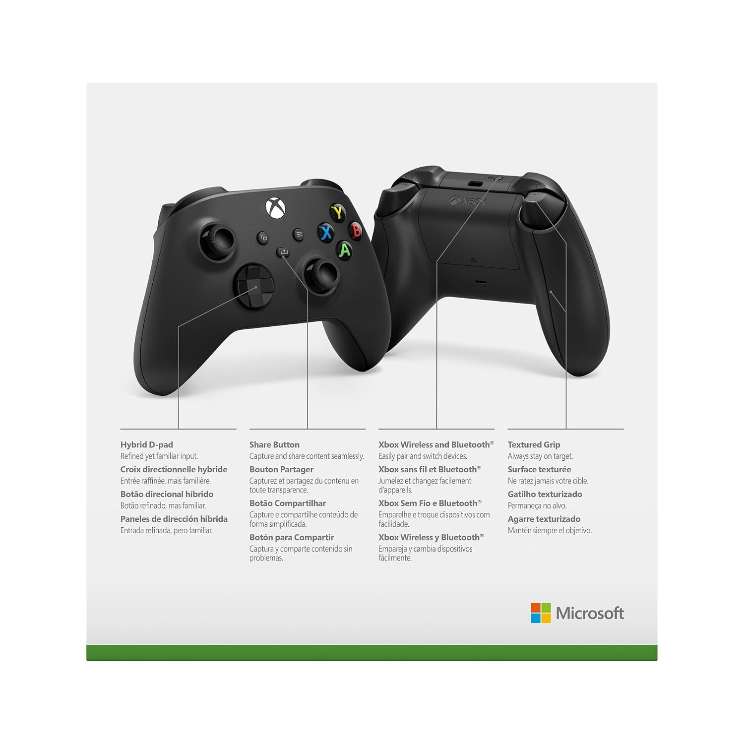 XBOX Wireless Gaming Controller | Carbon Black | Console, PC, & Cloud Devices |