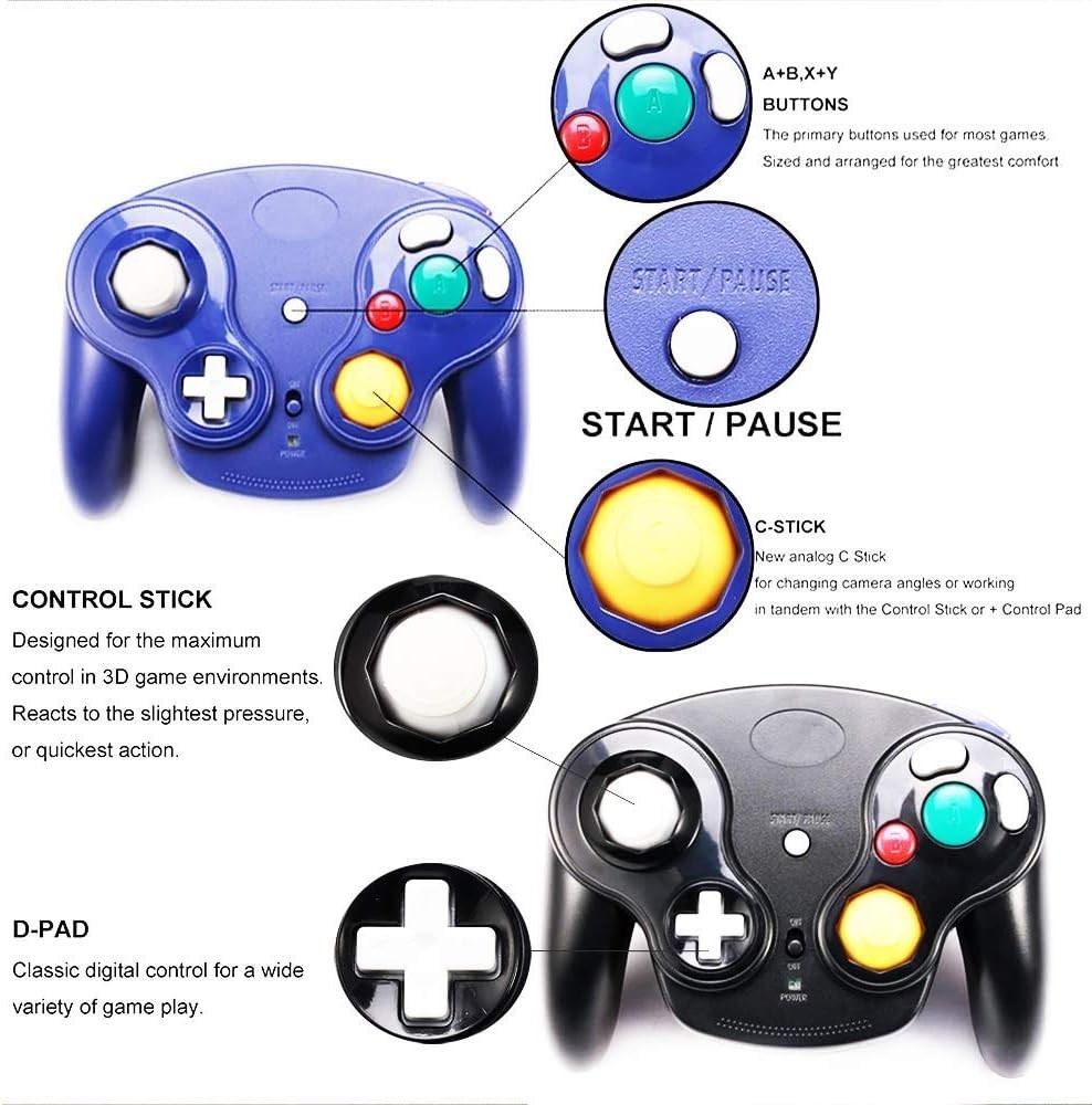 Wireless Game Cube Controller for Wii and NGC
