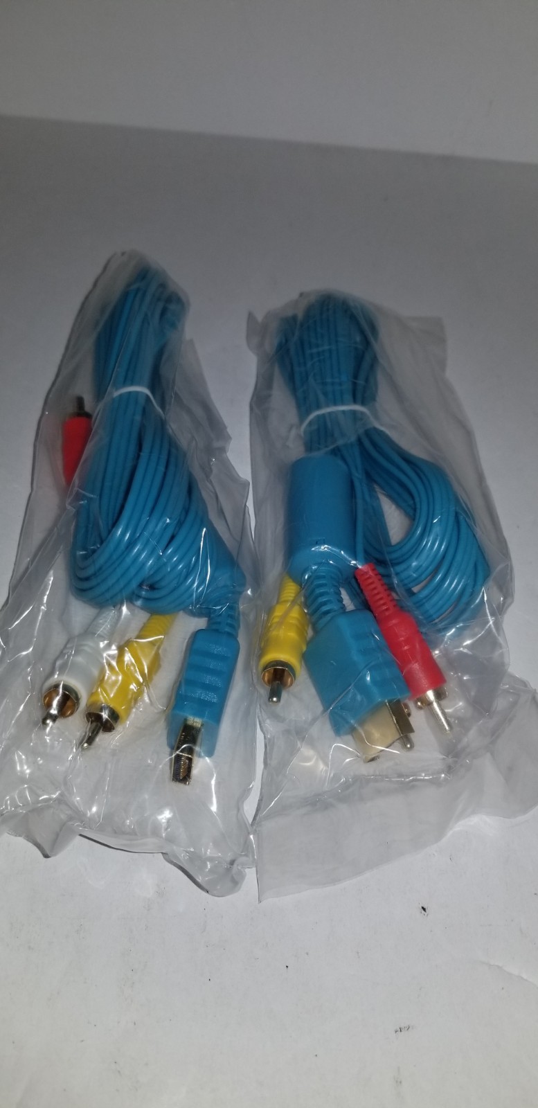 2 Blue 10FT Pro AV Audio Video cables W/Gold Connections for Playstation 1 2 & 3