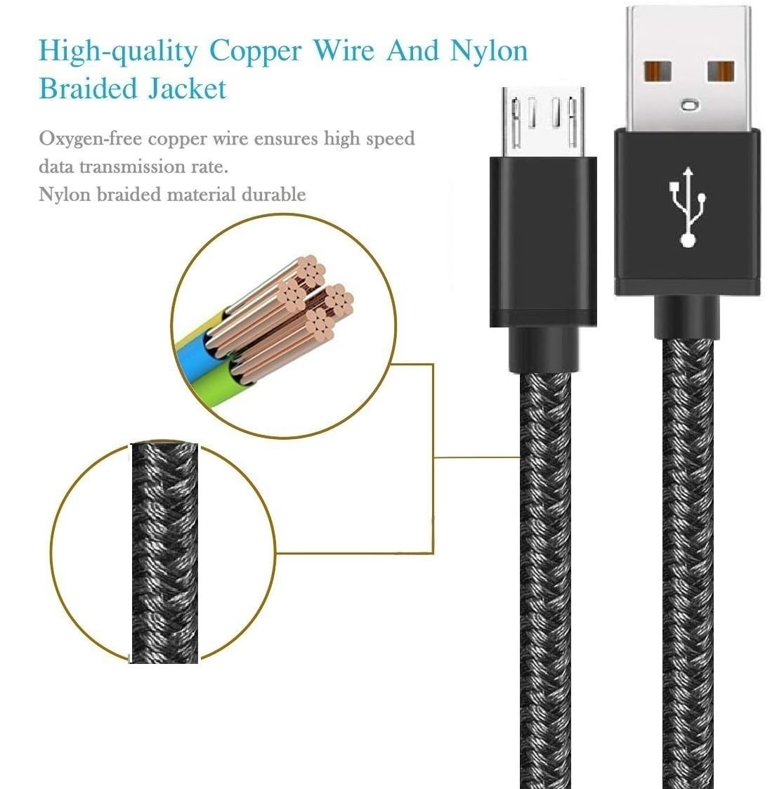 PS4 Controller USB A to Micro USB 3.3ft Charging Cable Cord for PS4 Charger