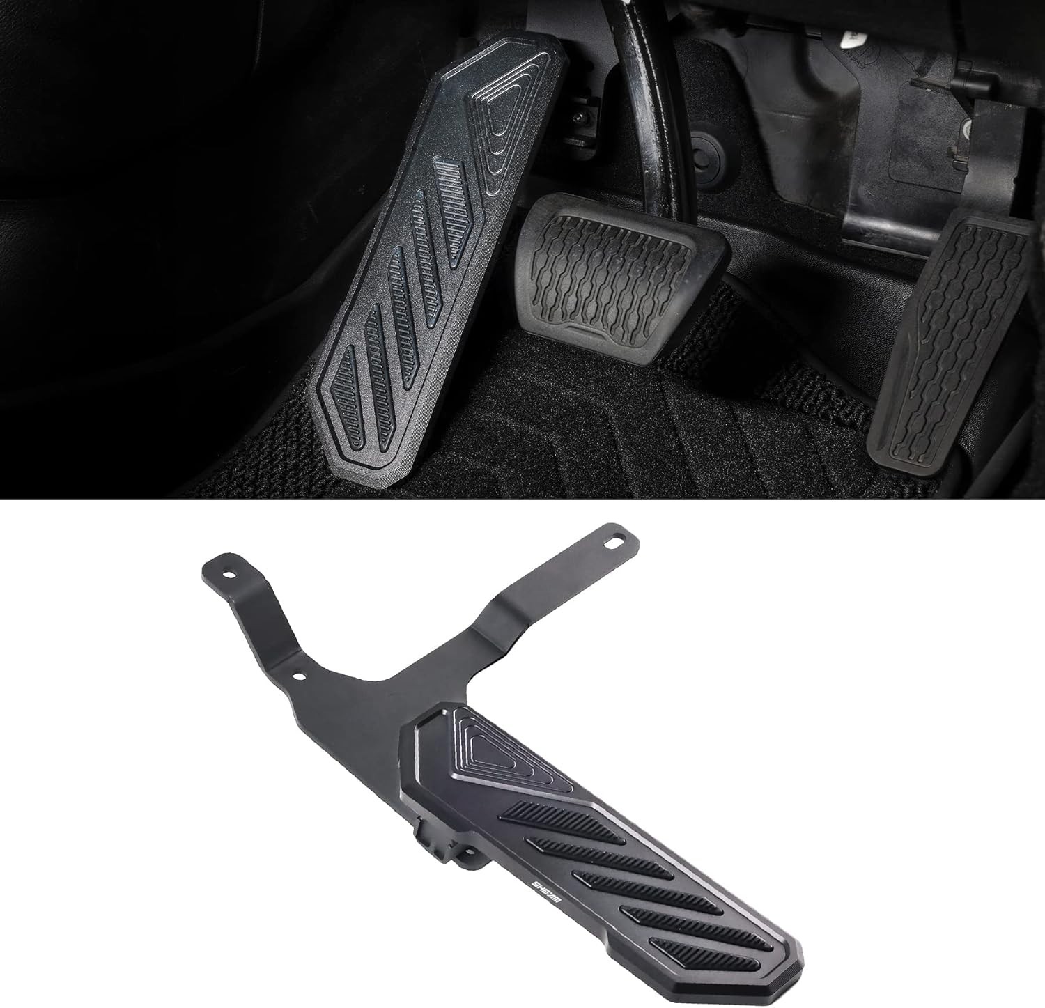 Dead Pedal Foot Rest Pad – Left Side Kick Panel Anti-Slip Thickened Compatible w