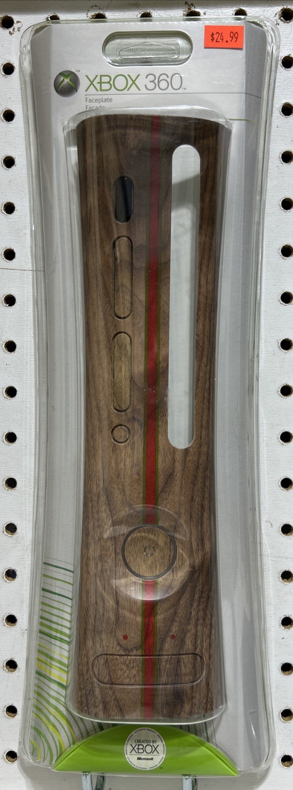 Wood Grain Red/Green Stripe Xbox 360 Face Plate