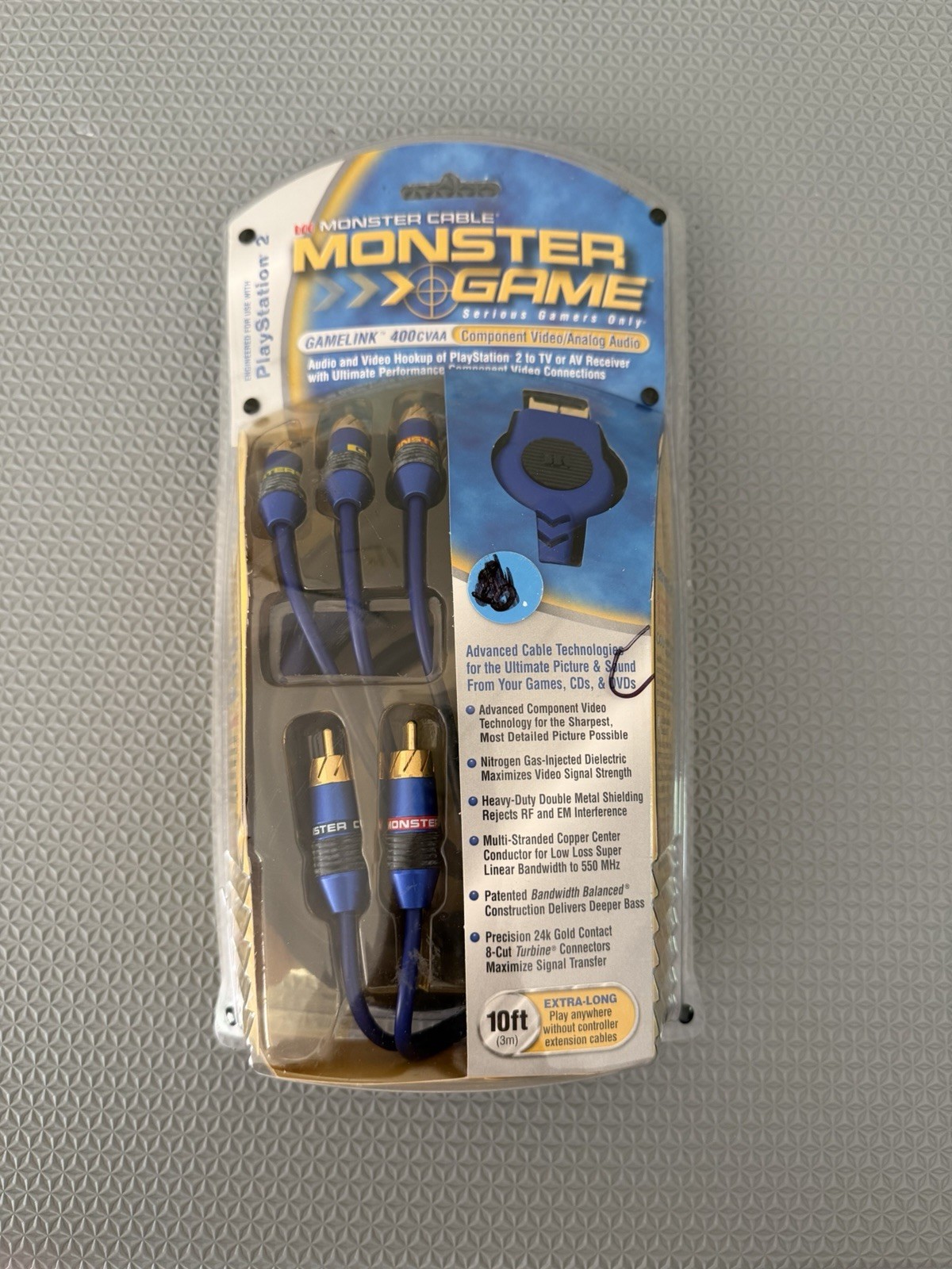 Monster Cable GameLink 400CVAA Gold Component PS2 A/V Cable – New