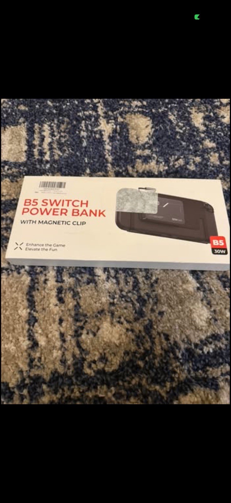 B5 Switch Power Bank Magnetic Clip 10000mAh USB-C for Nintendo Switch Black