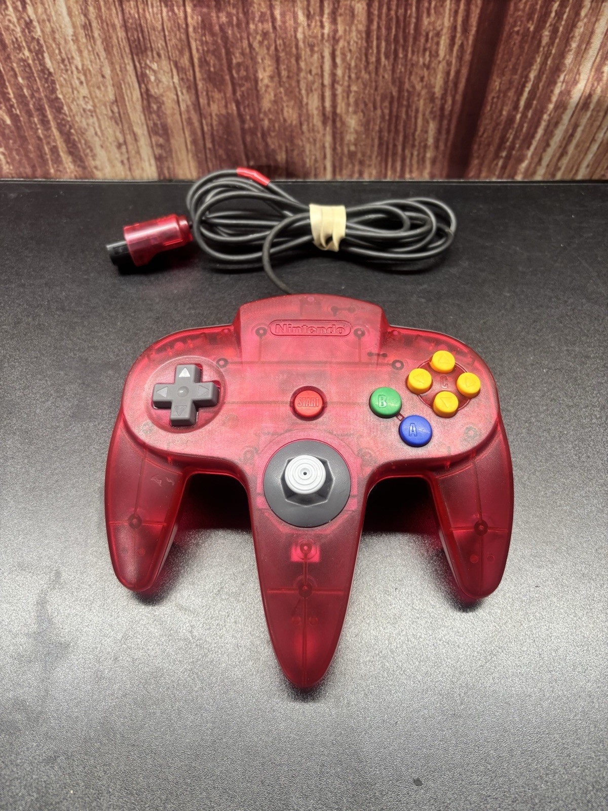 Official Nintendo 64 WATERMELON RED Fantastic Controller Tested Authentic, READ