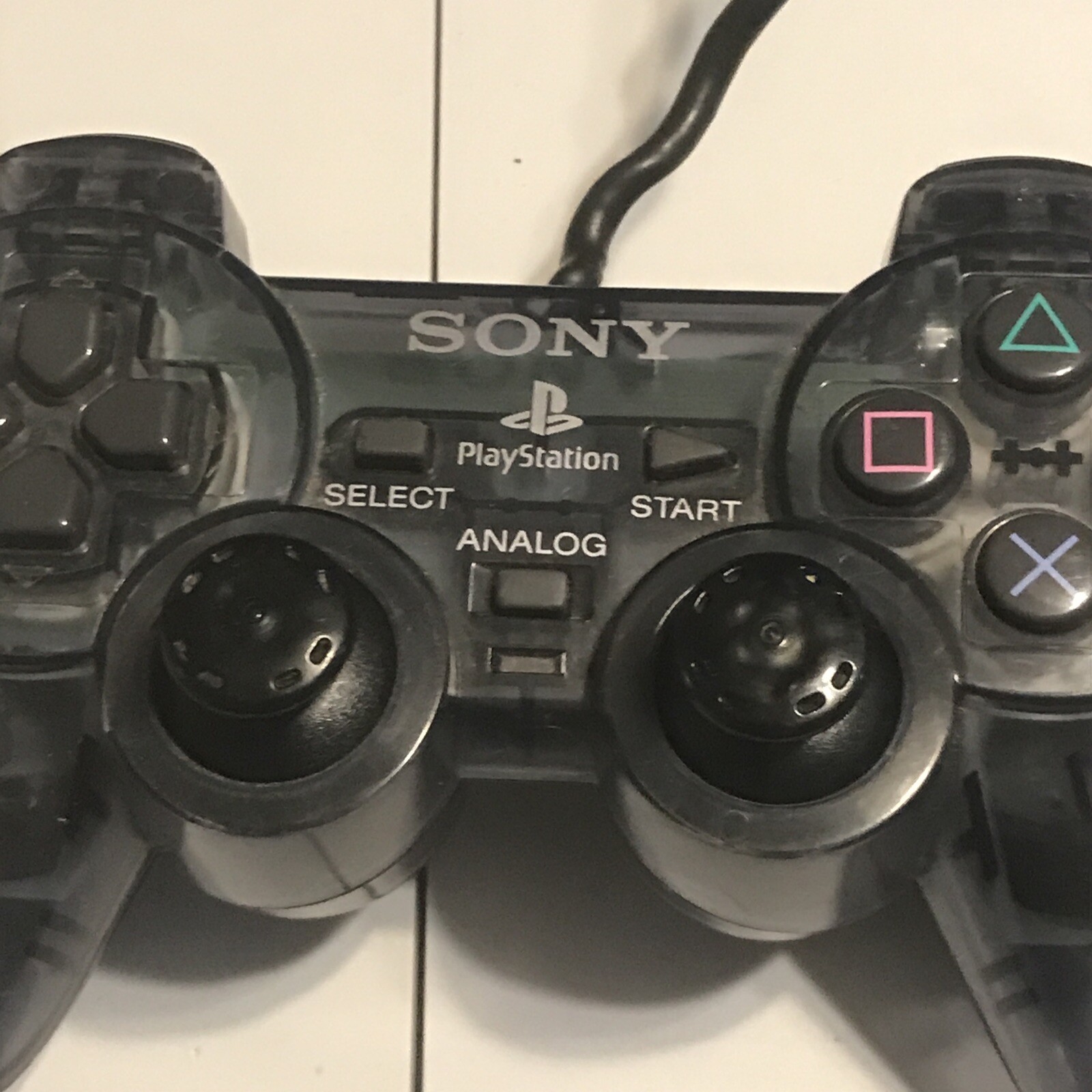 PlayStation PS2 Controller Official OEM DualShock Clear Smoke Gray Lot Of 2.