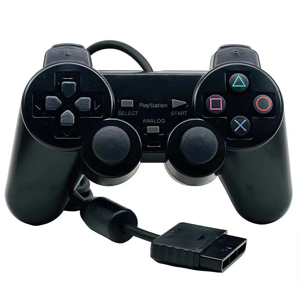 Sony PS2 BLACK Wired Controller OEM DualShock PlayStation 2 AUTHENTIC..