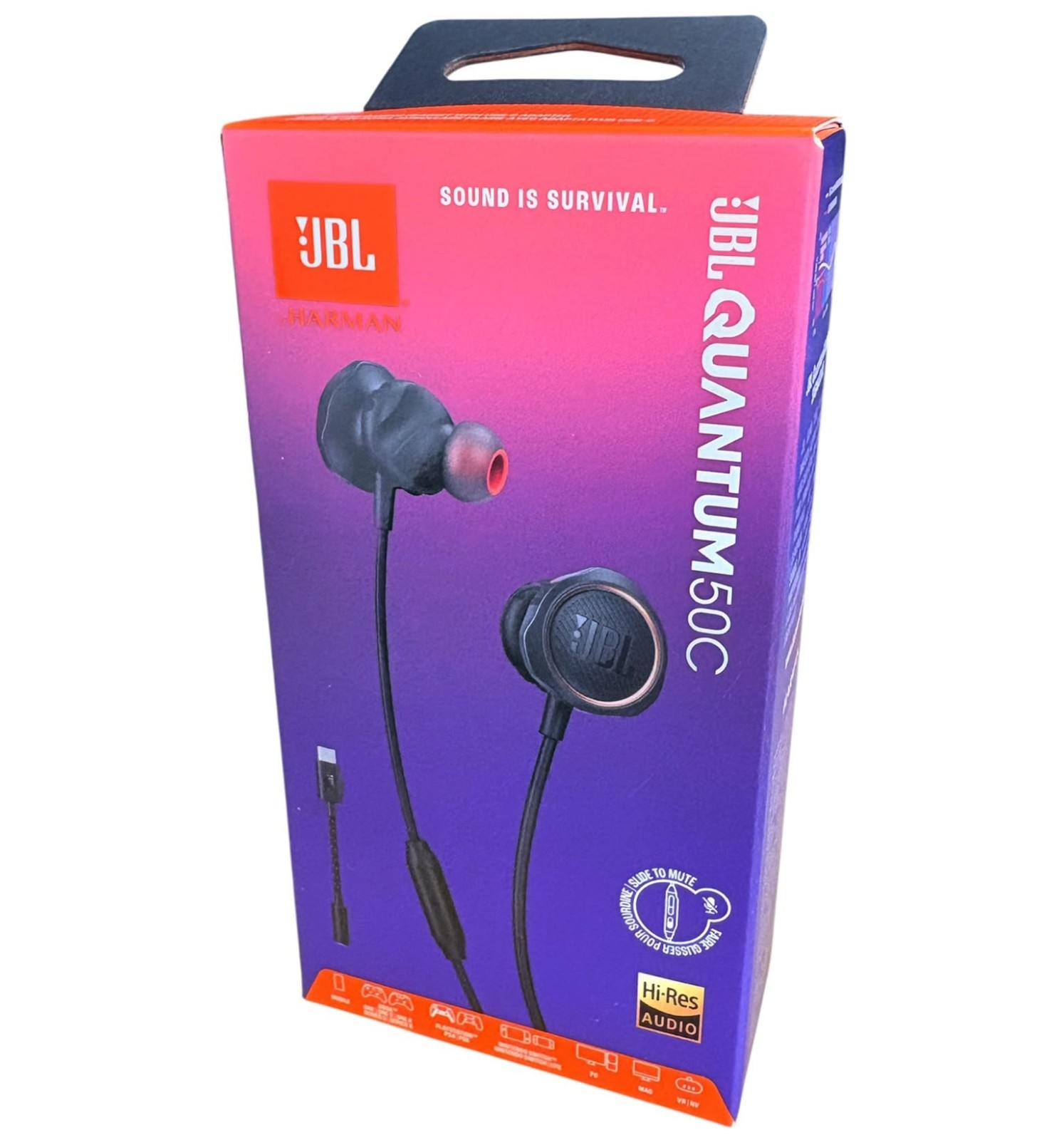USB-C & 3.5mm JBL Quantum 50C Type-C Stereo In-Ear Gaming Headphones Cellphones