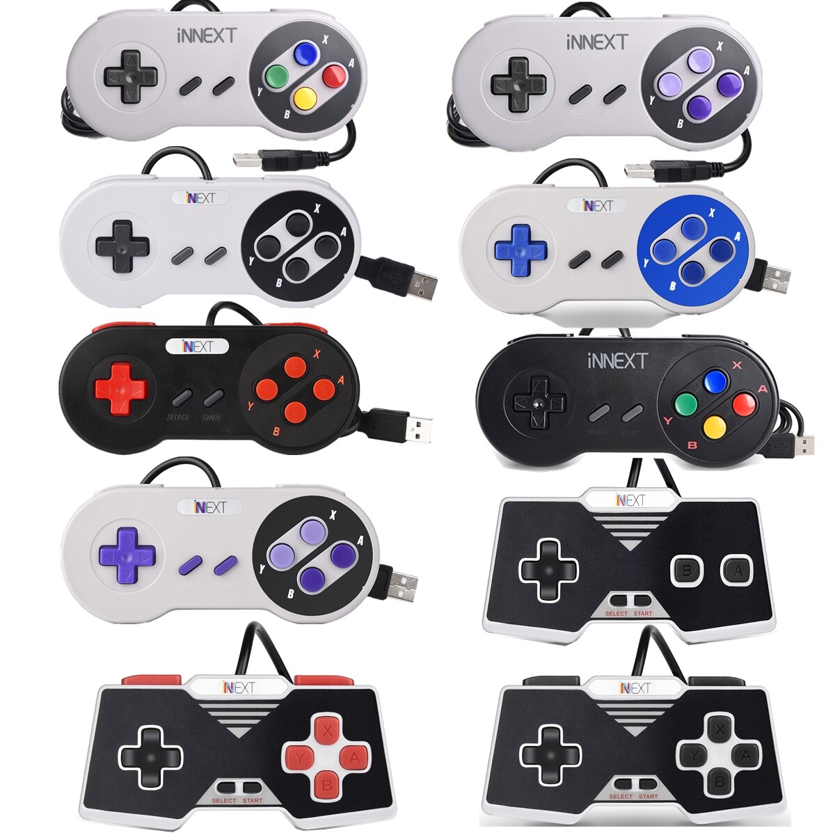 1/2 Pack SNES NES USB Super SNES USB Controller Gamepad For PC Mac Raspberry Pi