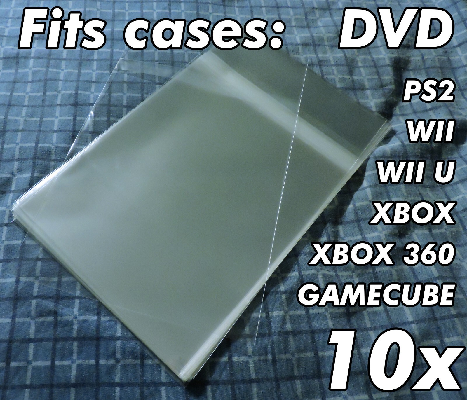 10x Resealable Sleeves Gamecube PS2 Xbox 360 Wii Game Case Protective Sleeve OPP