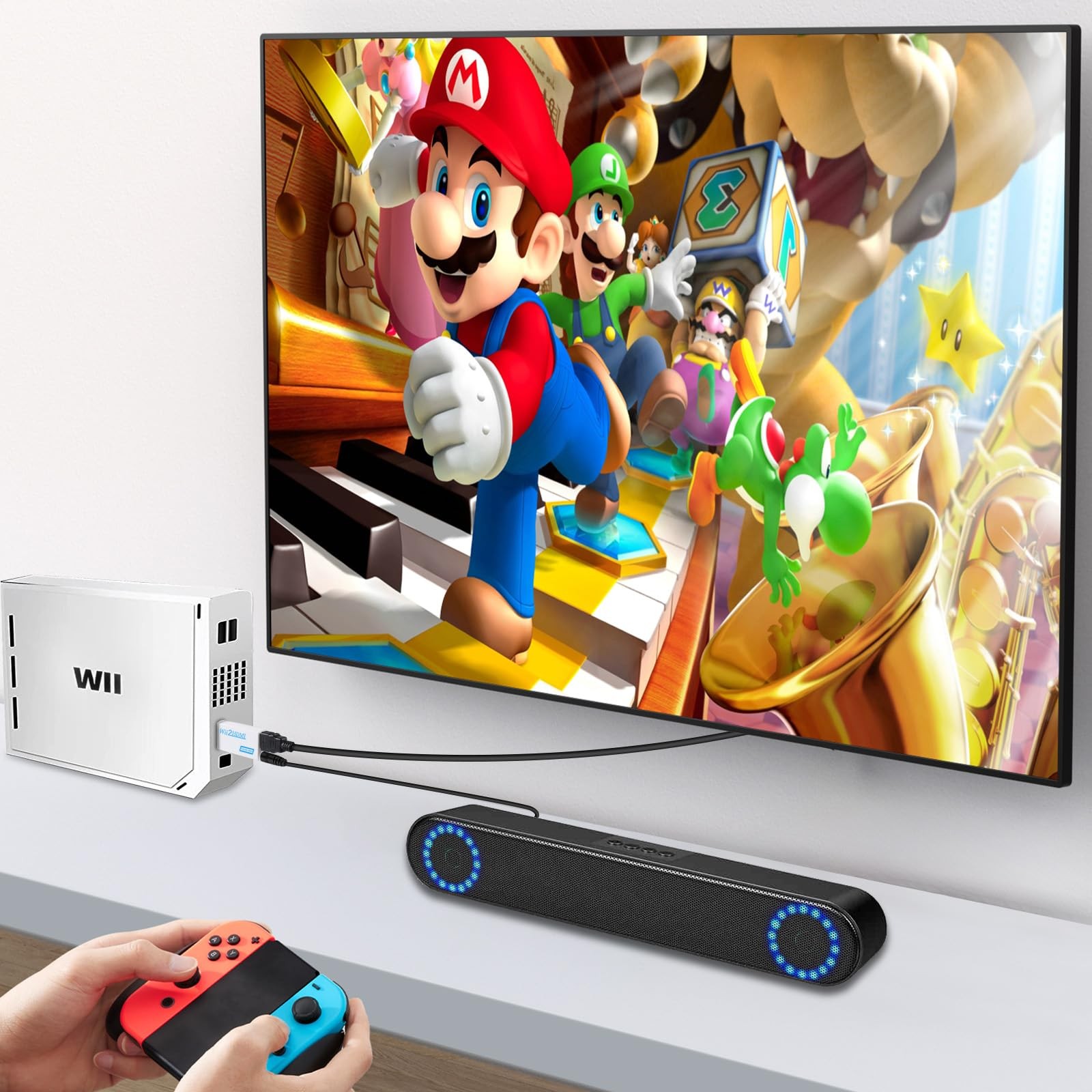 Wii to HDMI Adapter Converter 1080P HDMI Output Wii Connector with 3.5Mm Audio