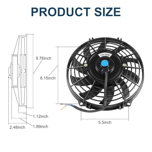 New Universal Slim Fan Push/Pull Electric Radiator Cooling Engine 9 Inch Black