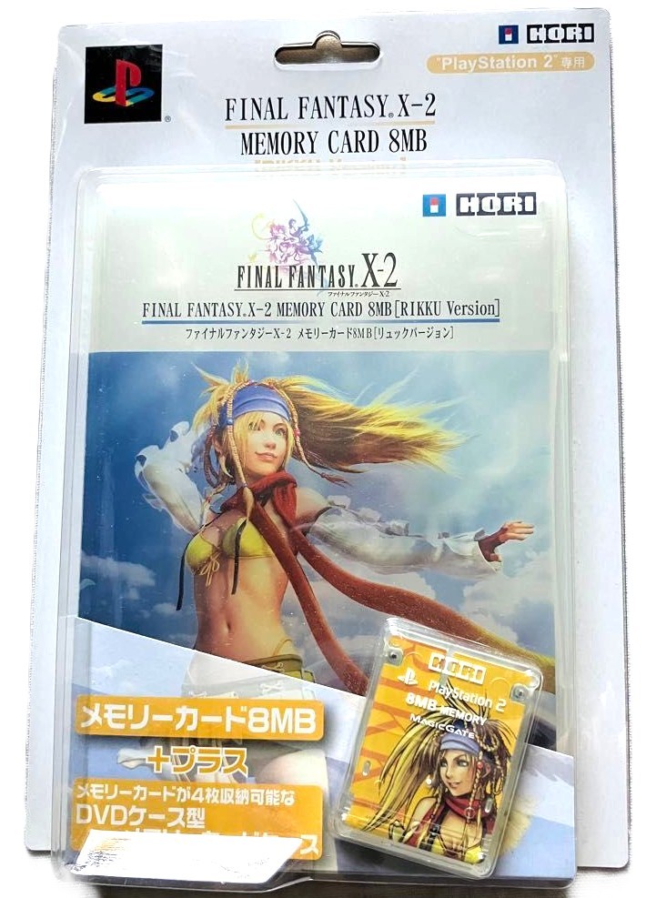 HORI PS2 Final Fantasy X-2 Rikku Memory Card 8MB HP2-60 Japan Import NOS Unused