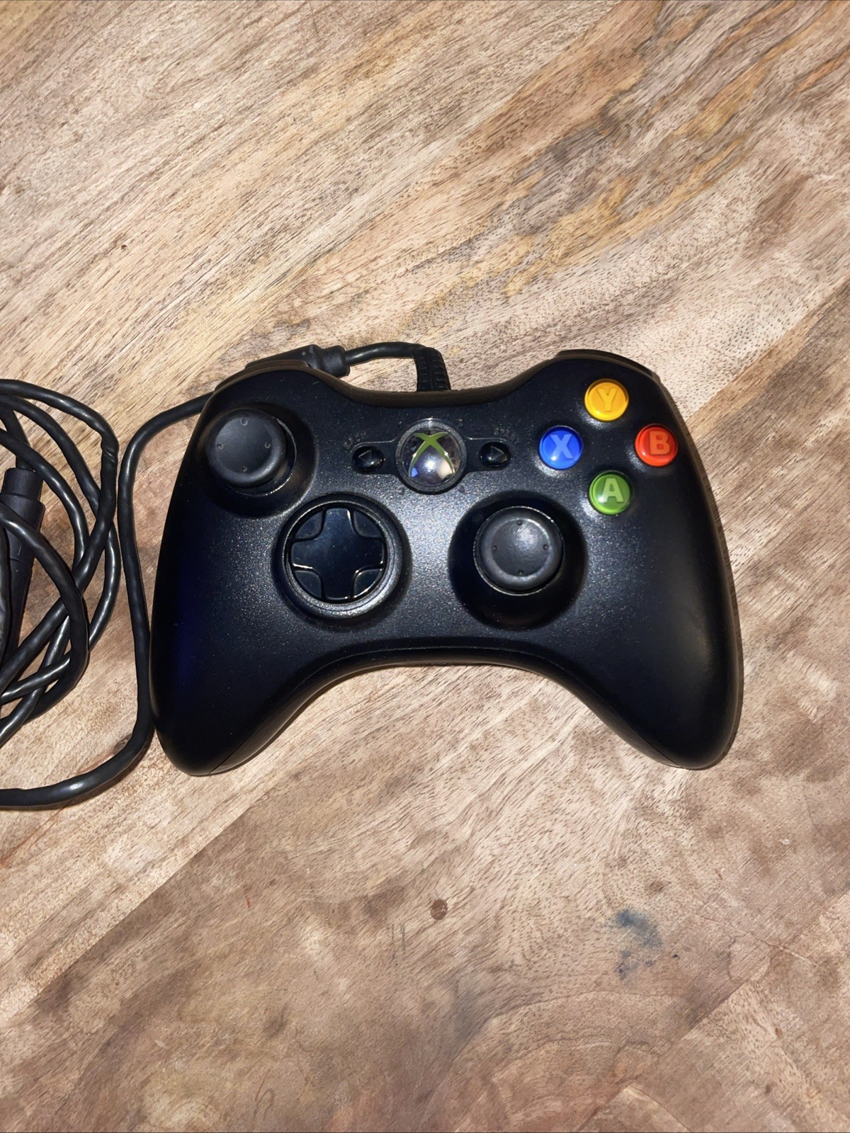 OEM Microsoft Xbox 360 Wired Controller, Black, USB Connector, 6 Ft Long Cable