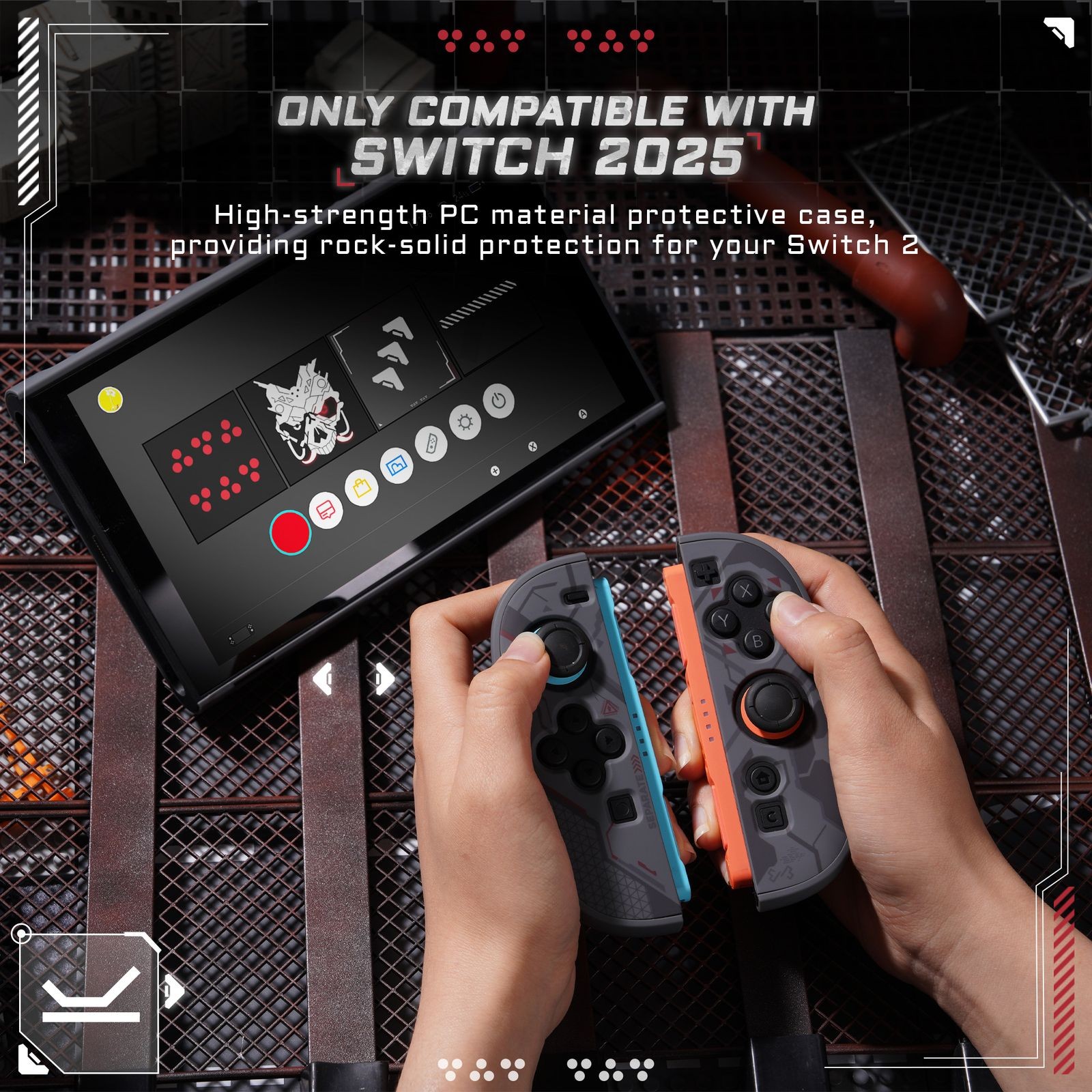 GeekShare Hard Protective Case for Nintendo Switch 2025 Joy Con Cover Cyber Mech