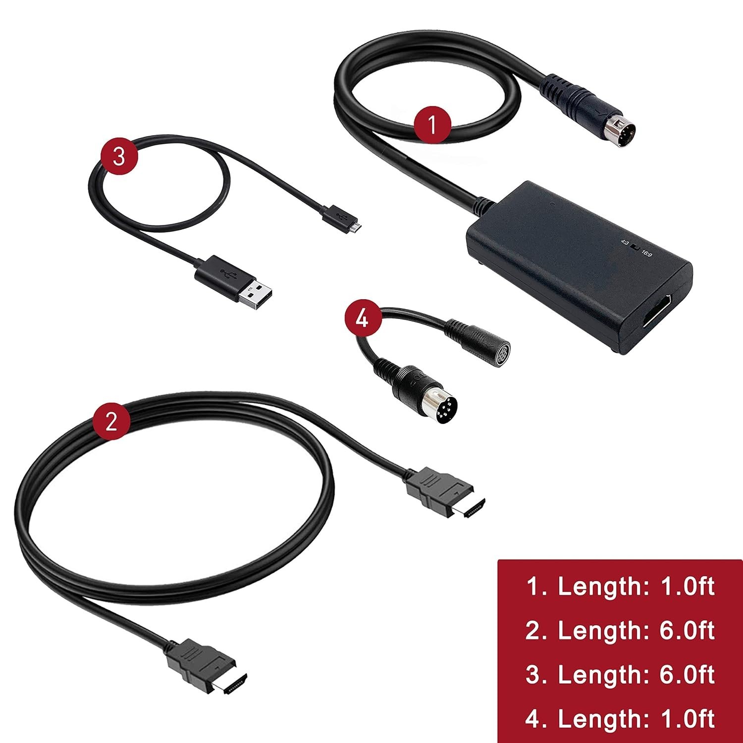Sega Genesis HDMI Cable for Model 1/2/3 & More