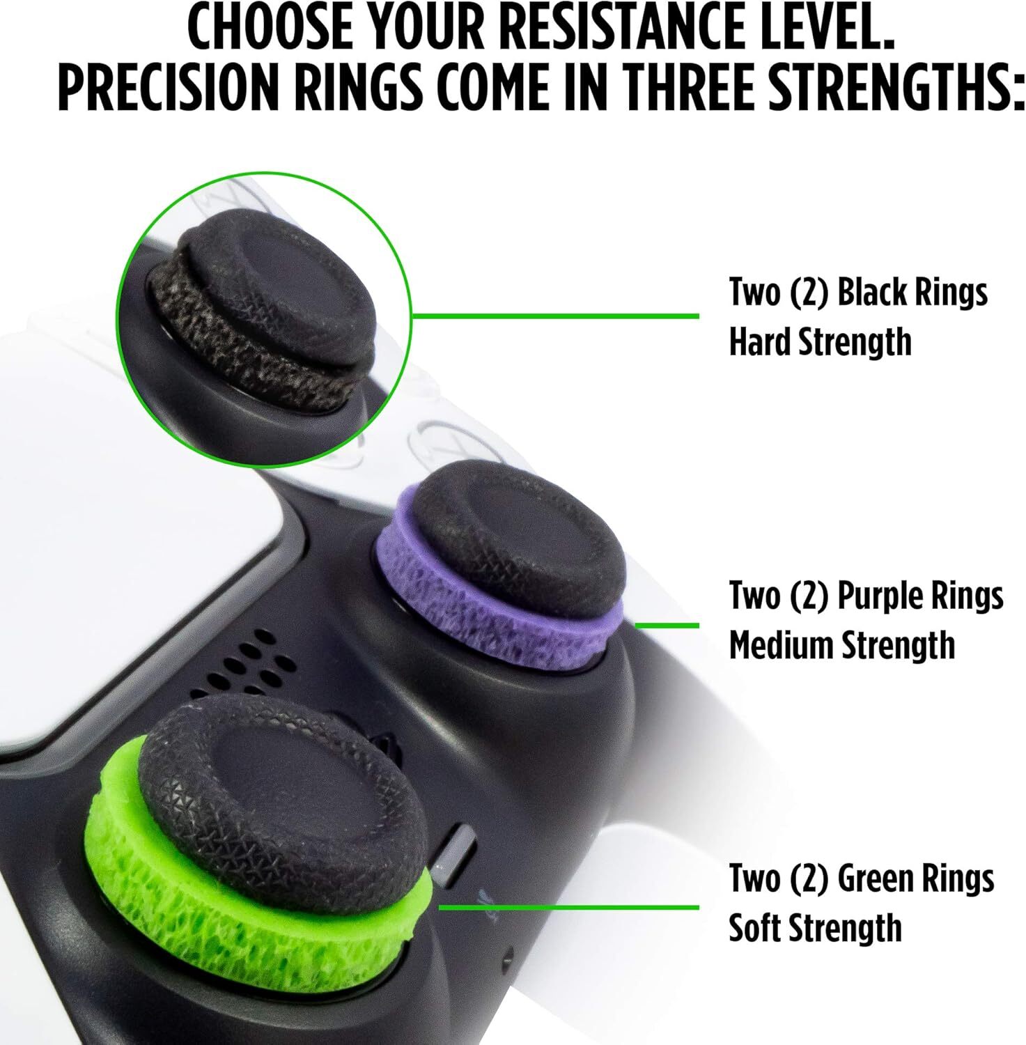 KontrolFreek Precision Rings | Aim Assist Motion Control (Black/Purple/Green)