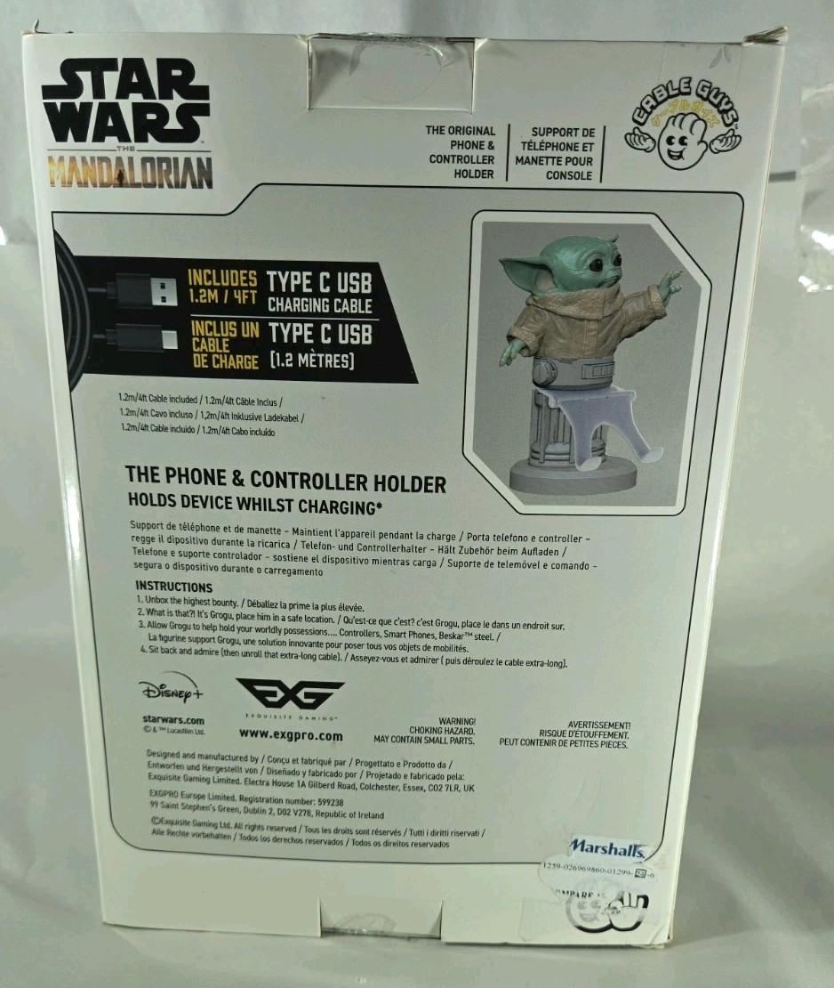 Star Wars The Mandalorian Baby Yoda Grogu 8″ Controller/Phone Holder W/Cable New