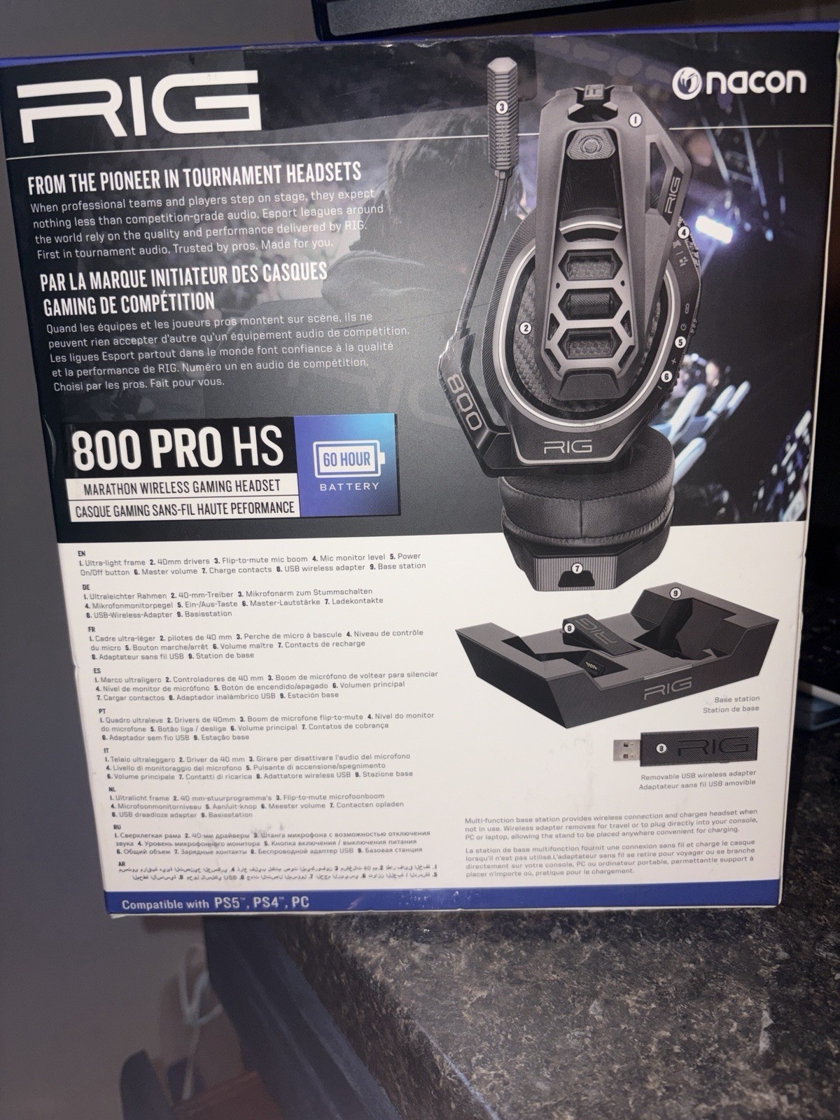 Rig 800 Pro HS Wireless Gaming Headset Black, PlayStation Compatible