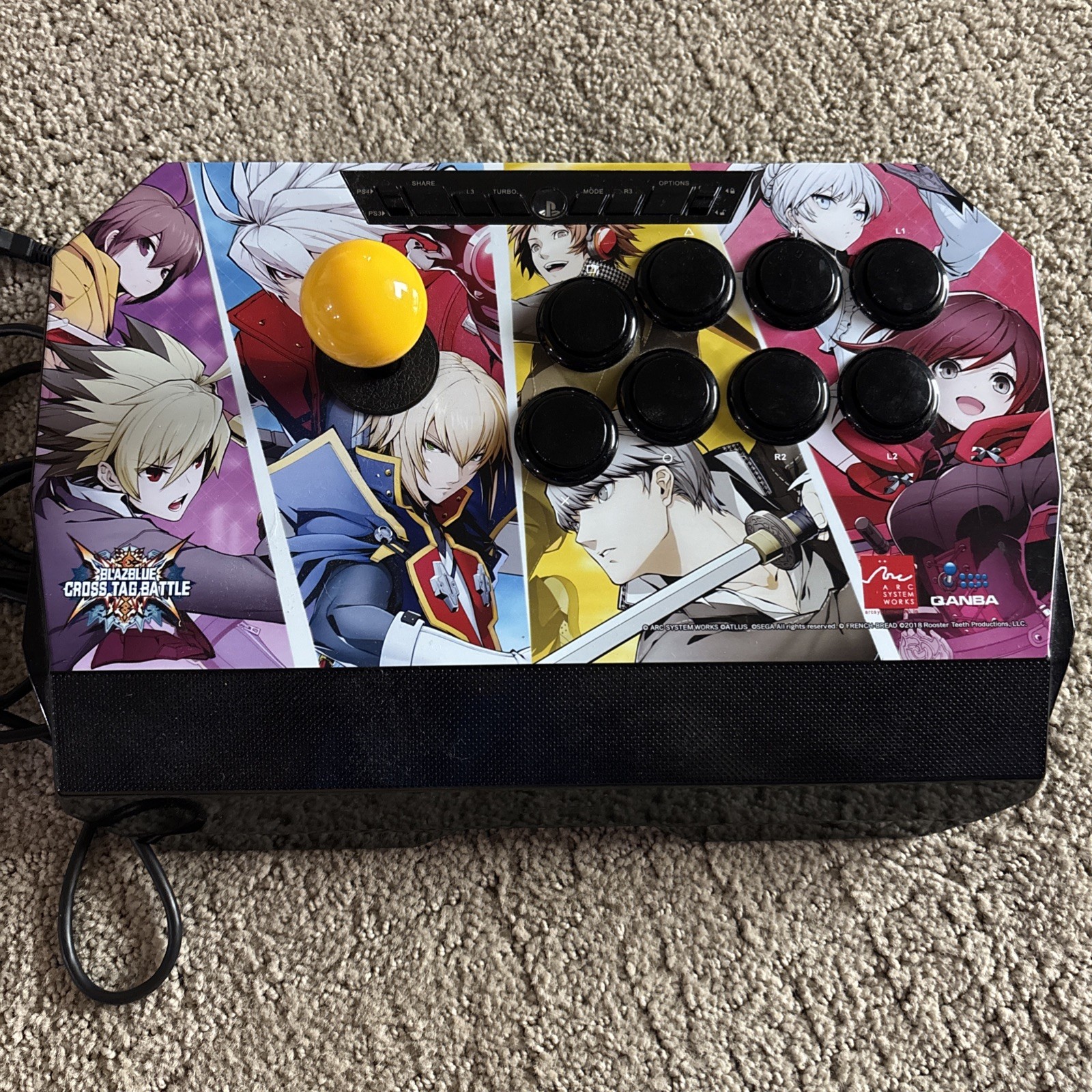 Qanba Drone Blazblue Cross Tag Battle Arcade Stick for Playstation 3 & 4 Rare