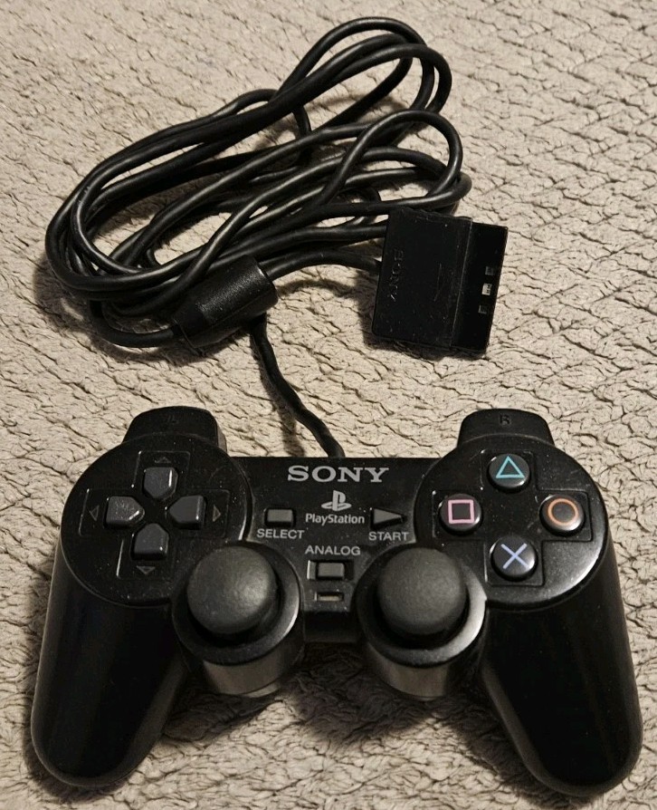 Sony PlayStation Wired Analog Controller SCPH-10010 Black Tested Working