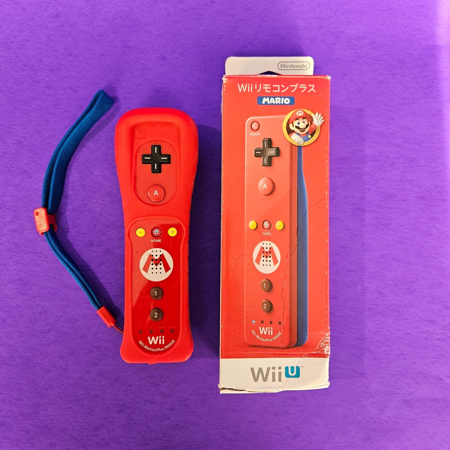 Official Wii Remote Mario Nintendo Motion Plus Inside 👾 Wii U OEM BOX