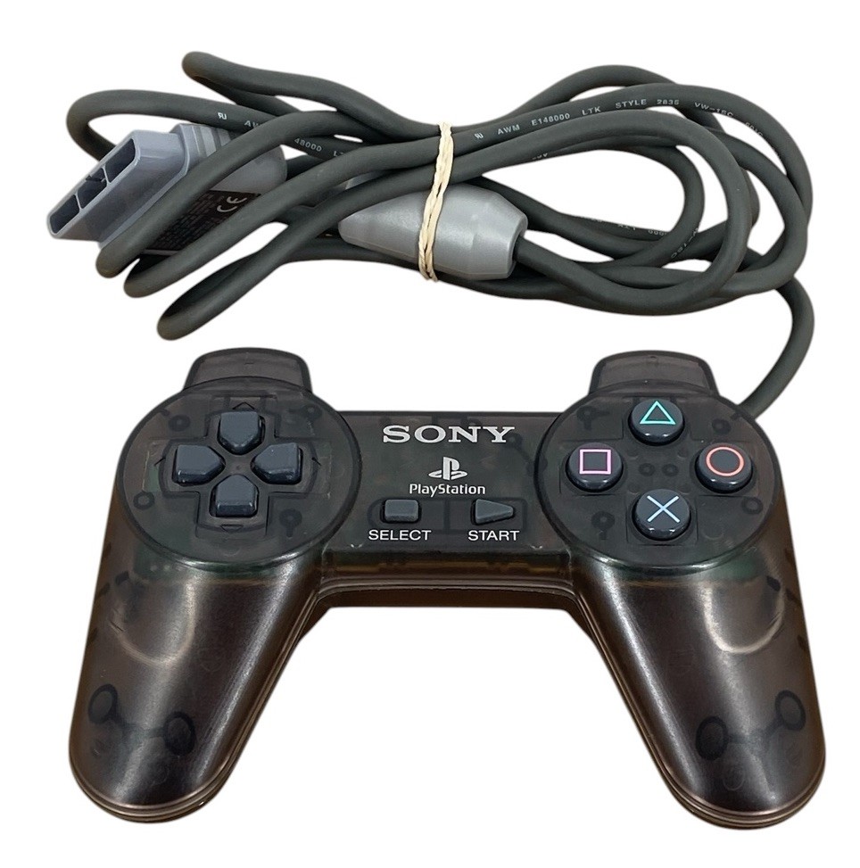Sony PlayStation 1 PS1 Controller SCPH-1080 Smoke Gray Clear Tested Rare