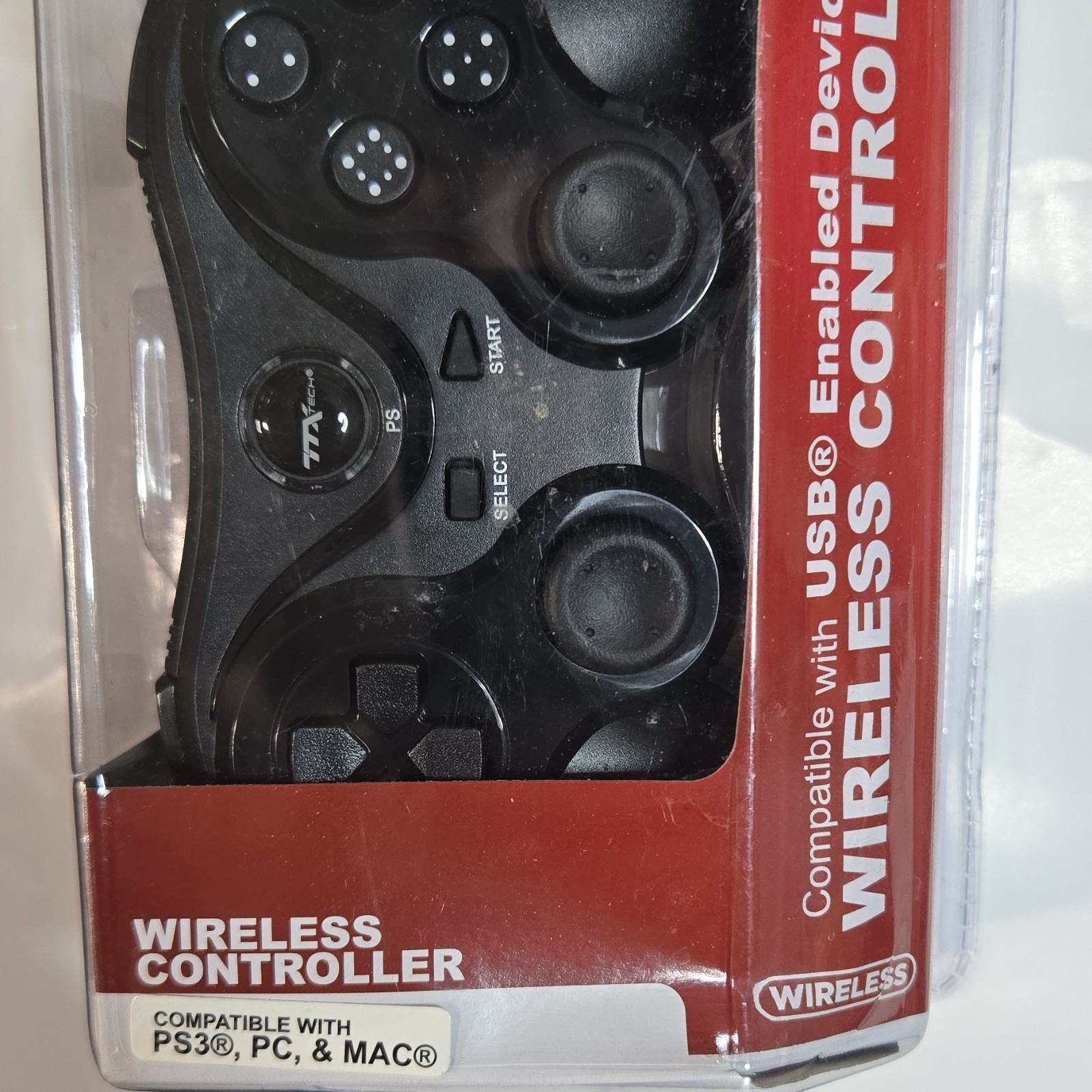 TTX Tech Wireless Ergonomic Controller Black Compatible with PS3 PC Mac